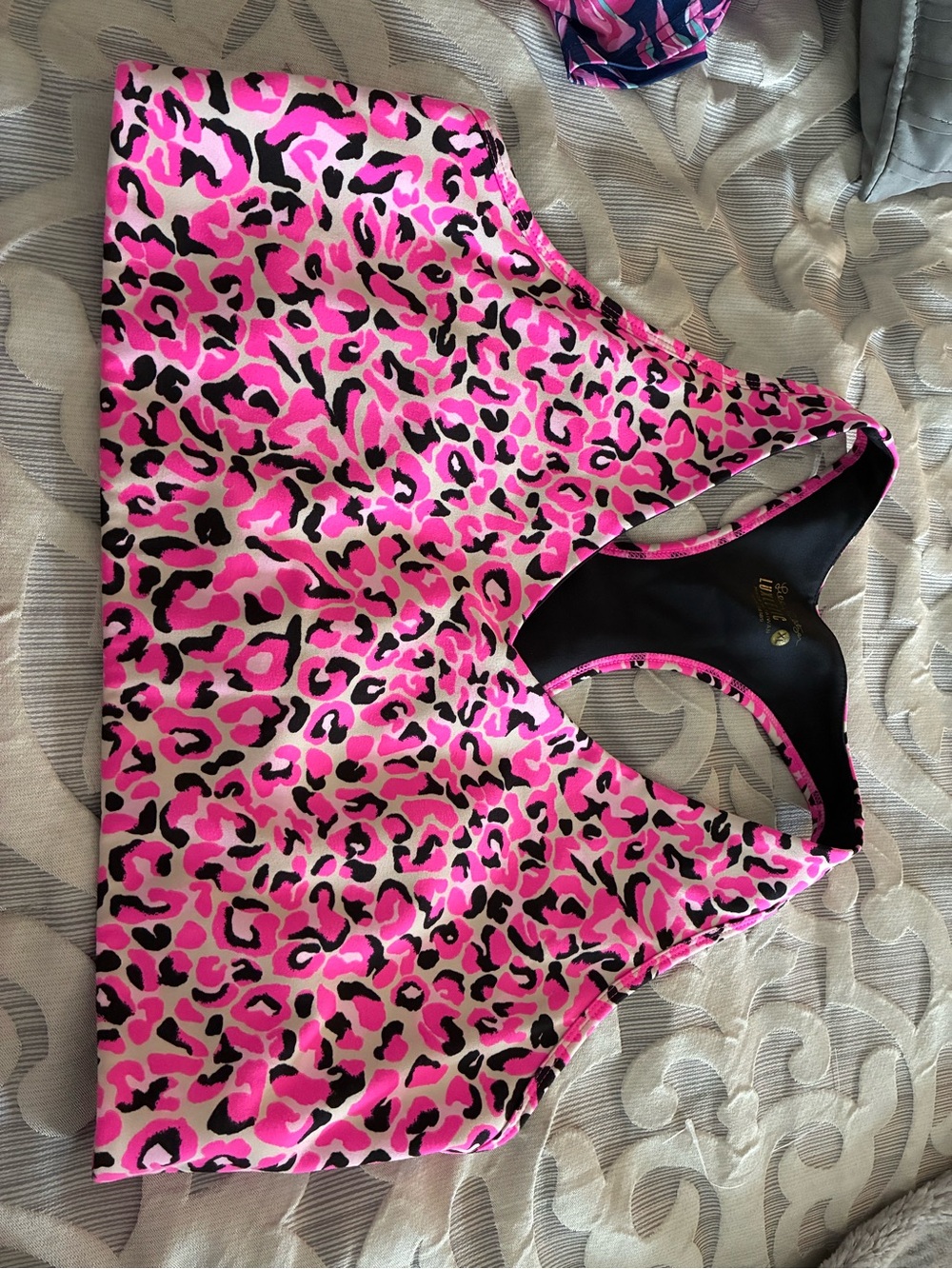 Lilly Pulitzer Pink Leopard Racerback Sports Bra XL